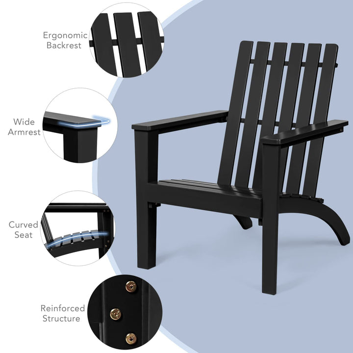 Giantex Wooden Adirondack Chair W/Ergonomic Design Outdoor Chair for Yard