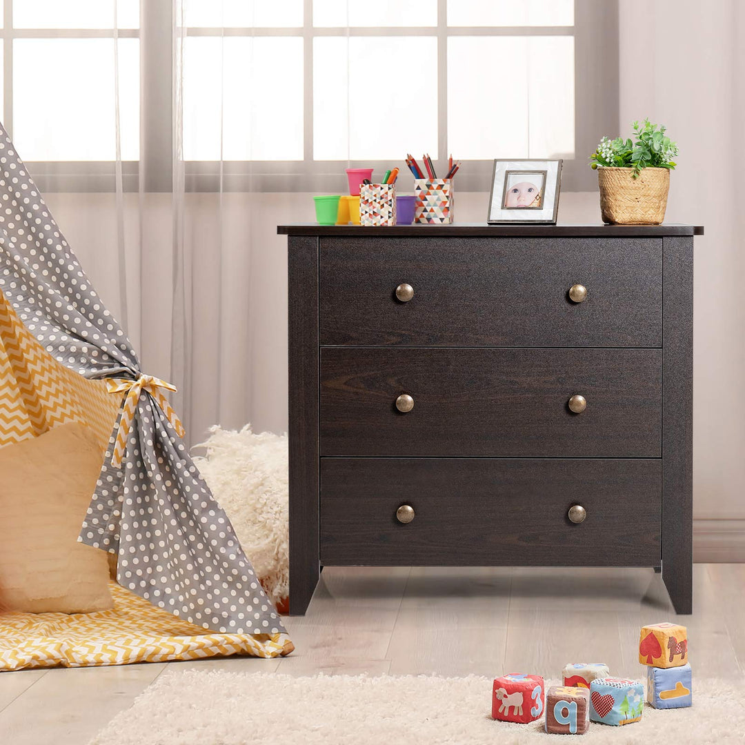 Giantex Modern Simple Dresser 3-Drawers Chest with Solid Curved Legs