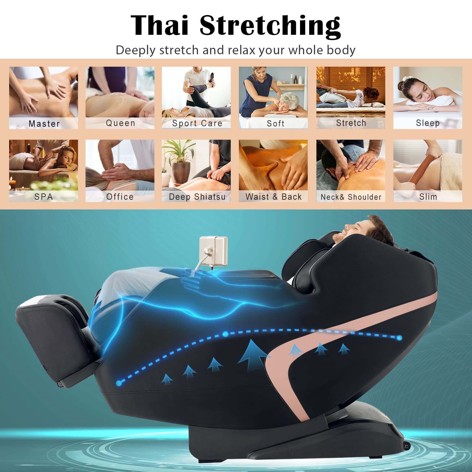 Giantex 3D Full Body Massage Chair, Zero-Gravity Massage Recliner Chair w/ 7'' Touch Screen & SL Track
