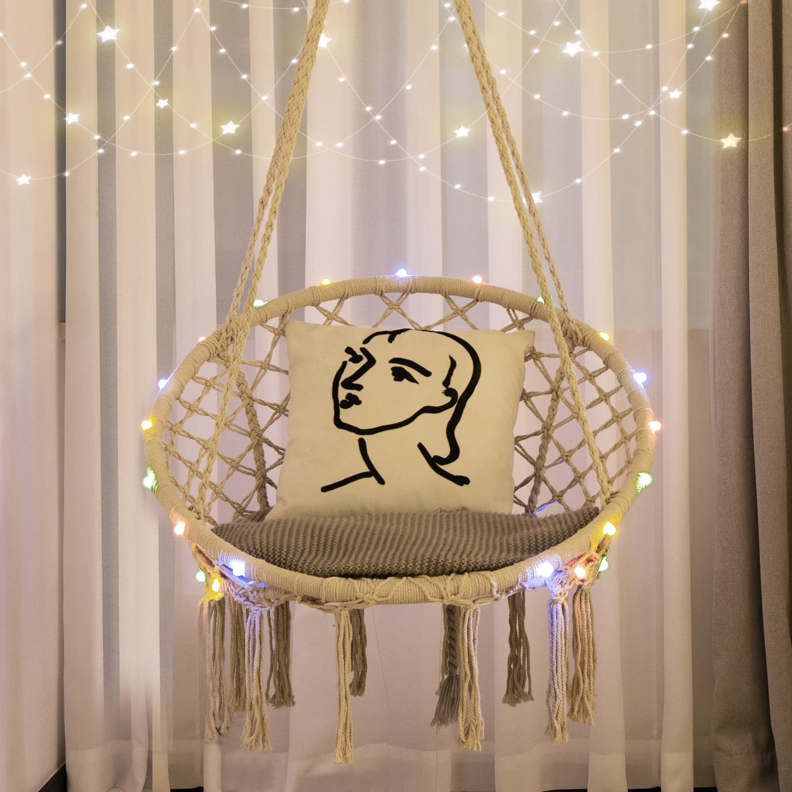 Hammock Chair with Led Lights - Giantex