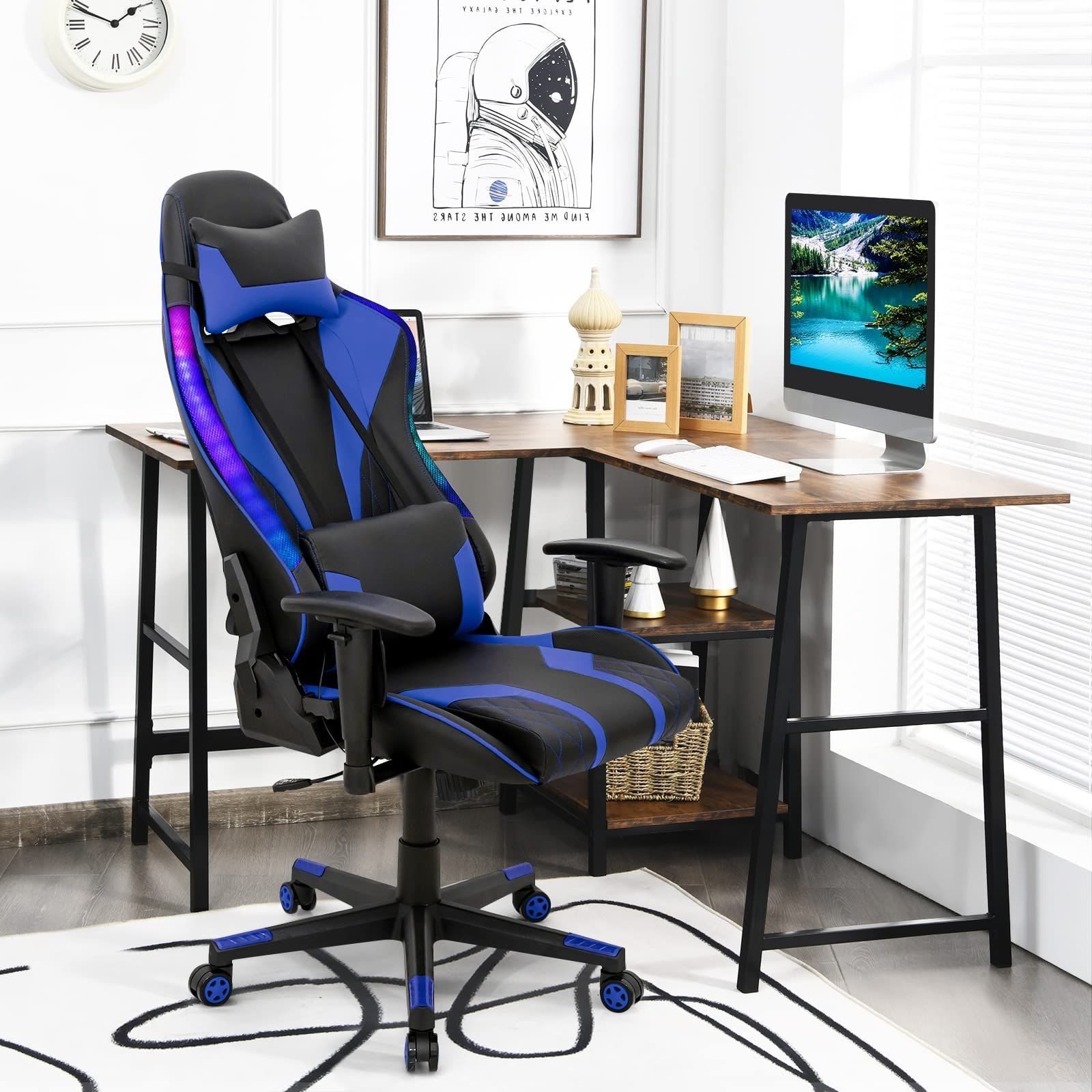 Giantex Gaming Chair with RGB LED Lights