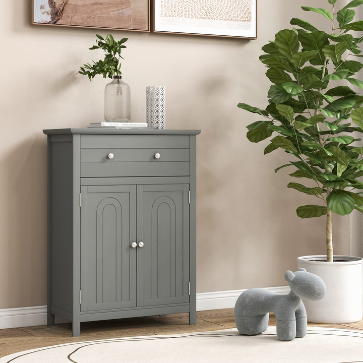 Giantex Bathroom Storage Cabinet with Drawer - Floor Cabinet with Doors, Adjustable Shelf