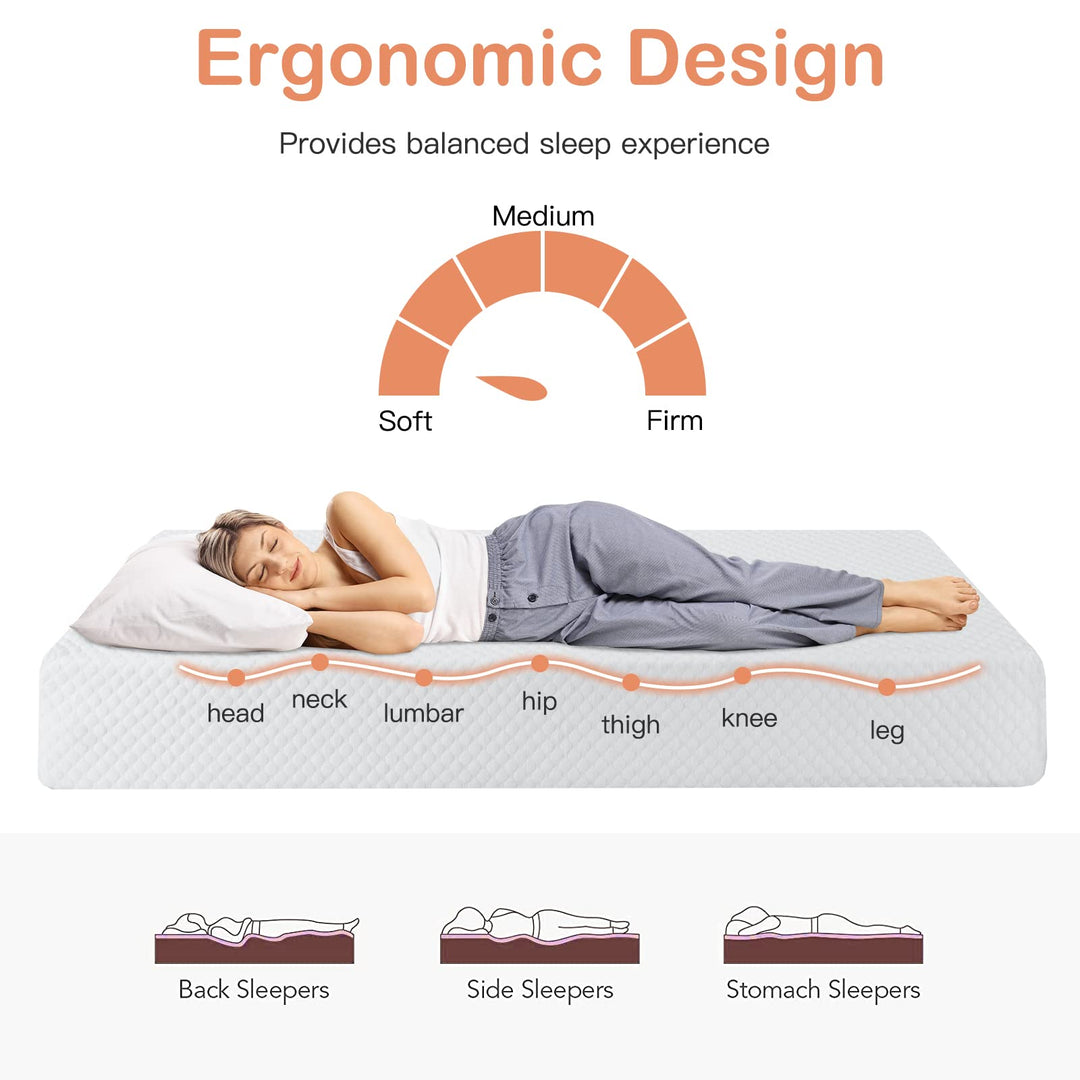 Giantex Full Mattress 8 Inch, Air Foam for Cool Sleep & Spine Protection