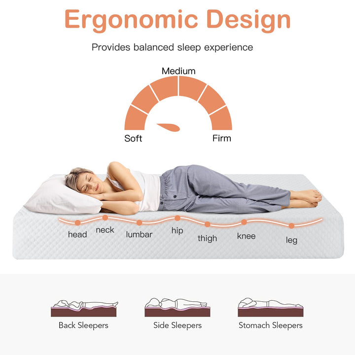 Giantex Full Mattress 8 Inch, Air Foam for Cool Sleep & Spine Protection