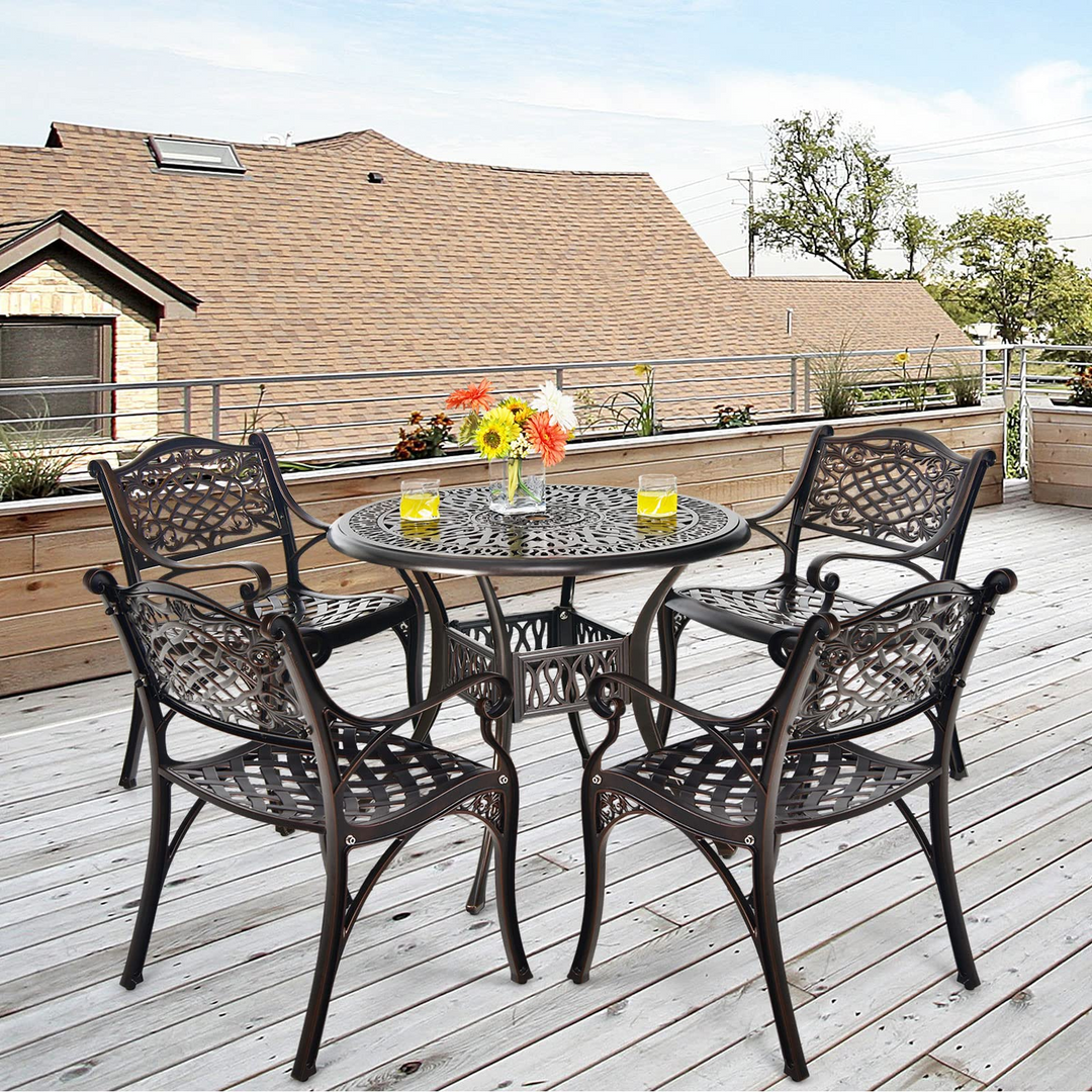 Giantex 5 Piece Cast Aluminum Patio Dining Set