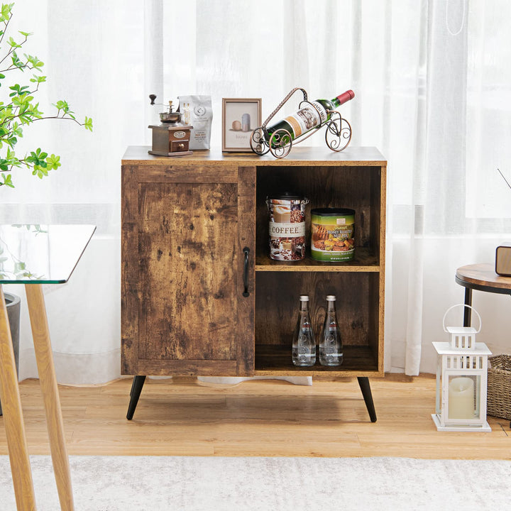 Giantex Mid-Century Storage Cabinet, Buffet Sideboard with Single Door & Adjustable Shelves