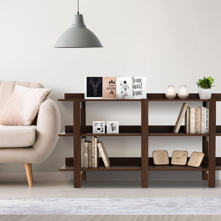 Giantex Console Table, Vintage 59inch Long Sofa Table with 3-Tier Open Shelf