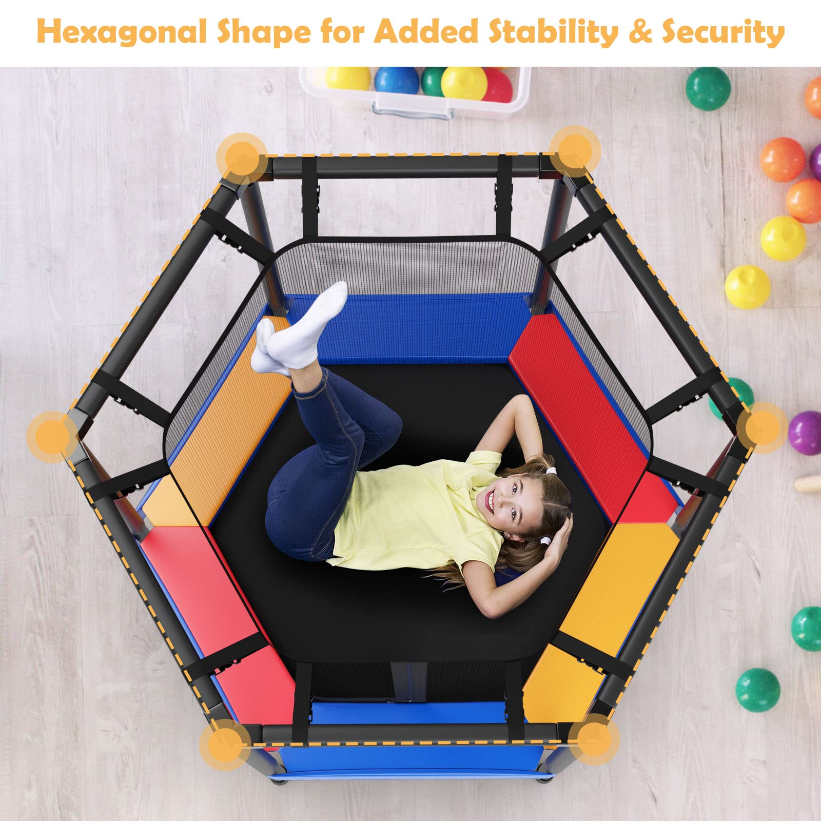 Outdoor Indoor Mini Recreational Round Trampoline w/ Safety Enclosure Net