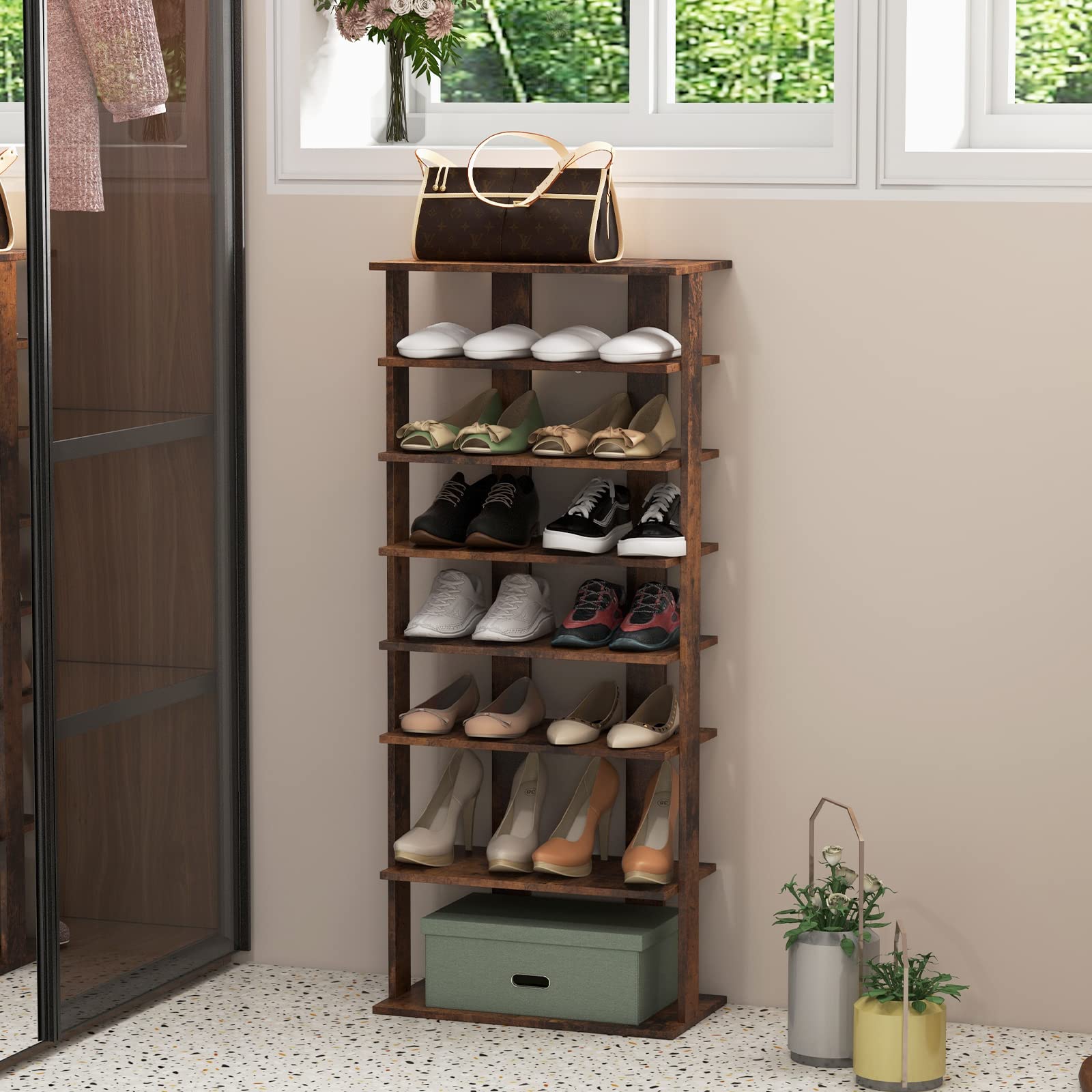 Giantex Double Rows Shoe Shelf, 7-Tier Shoe Rack – Giantex.au