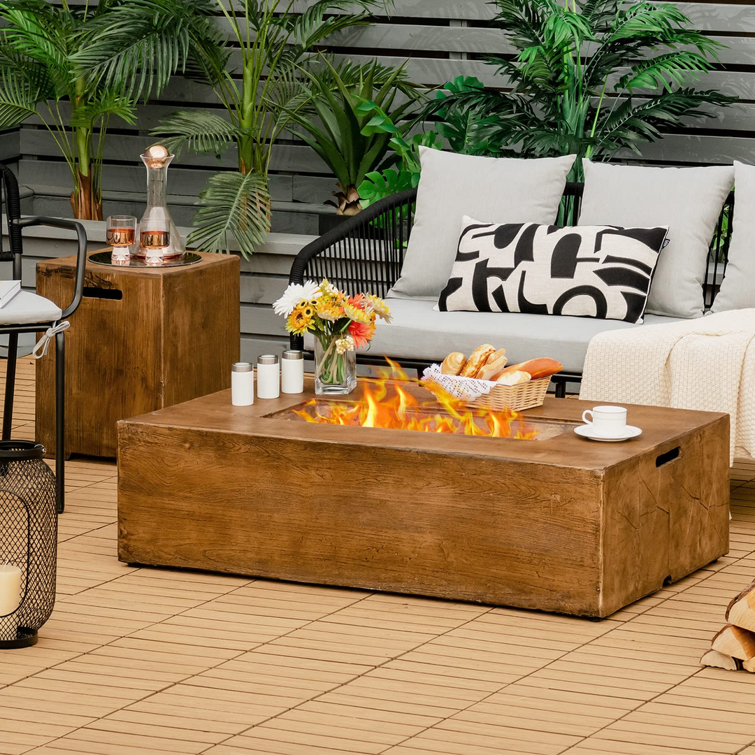 Giantex Gas Fire Pit Table, 48 Inch 50,000 BTU Outdoor Propane Firepit Table