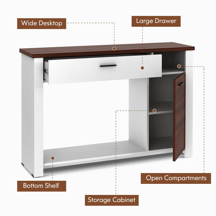 Giantex Console Table 48 Inch Sofa Side Table with Drawer and Cabinet, Entryway Table