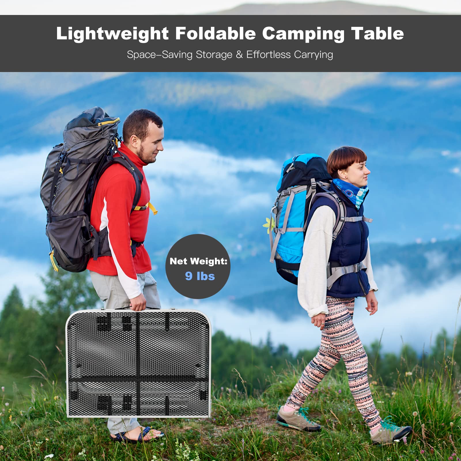 Folding Camping Table, Portable Picnic Table