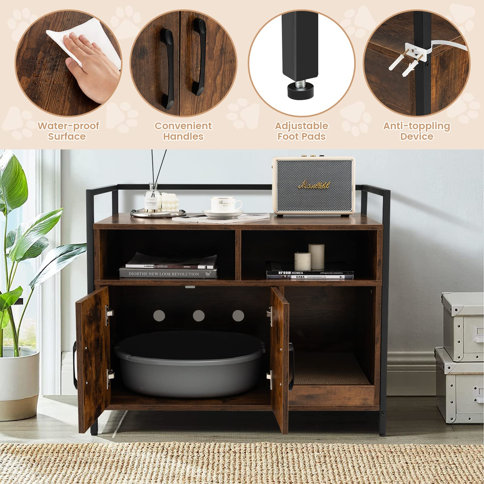 Cat Litter Box Enclosure - Giantex