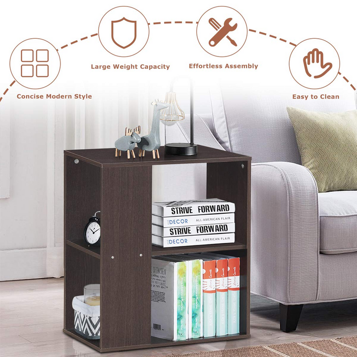 Giantex End Table with Shelves 3-Tier Open Storage