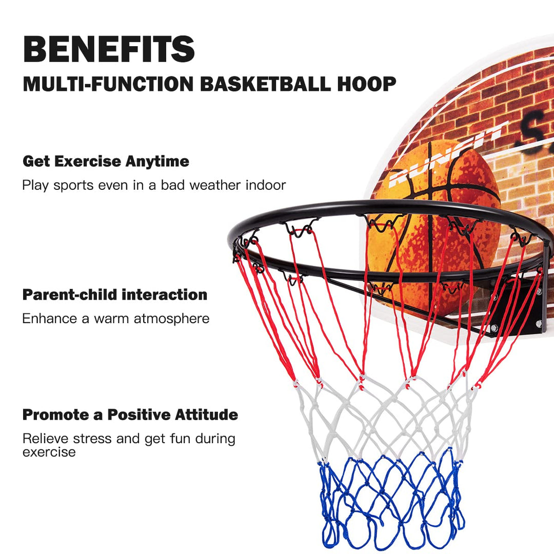 Giantex Basketball Hoop for Door, 29 X 20 Inch Hanging Basketball Board Family Games