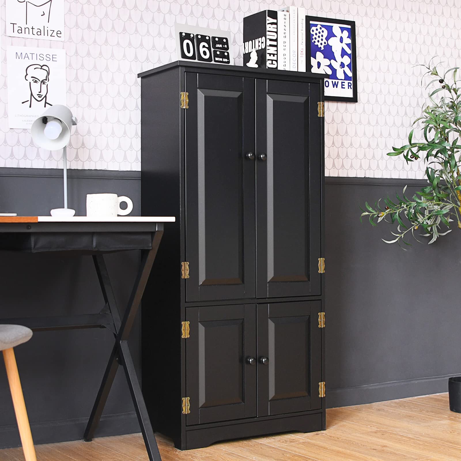 Kitchen Pantry Storage Cabinet, Wood Cupboard Organizer