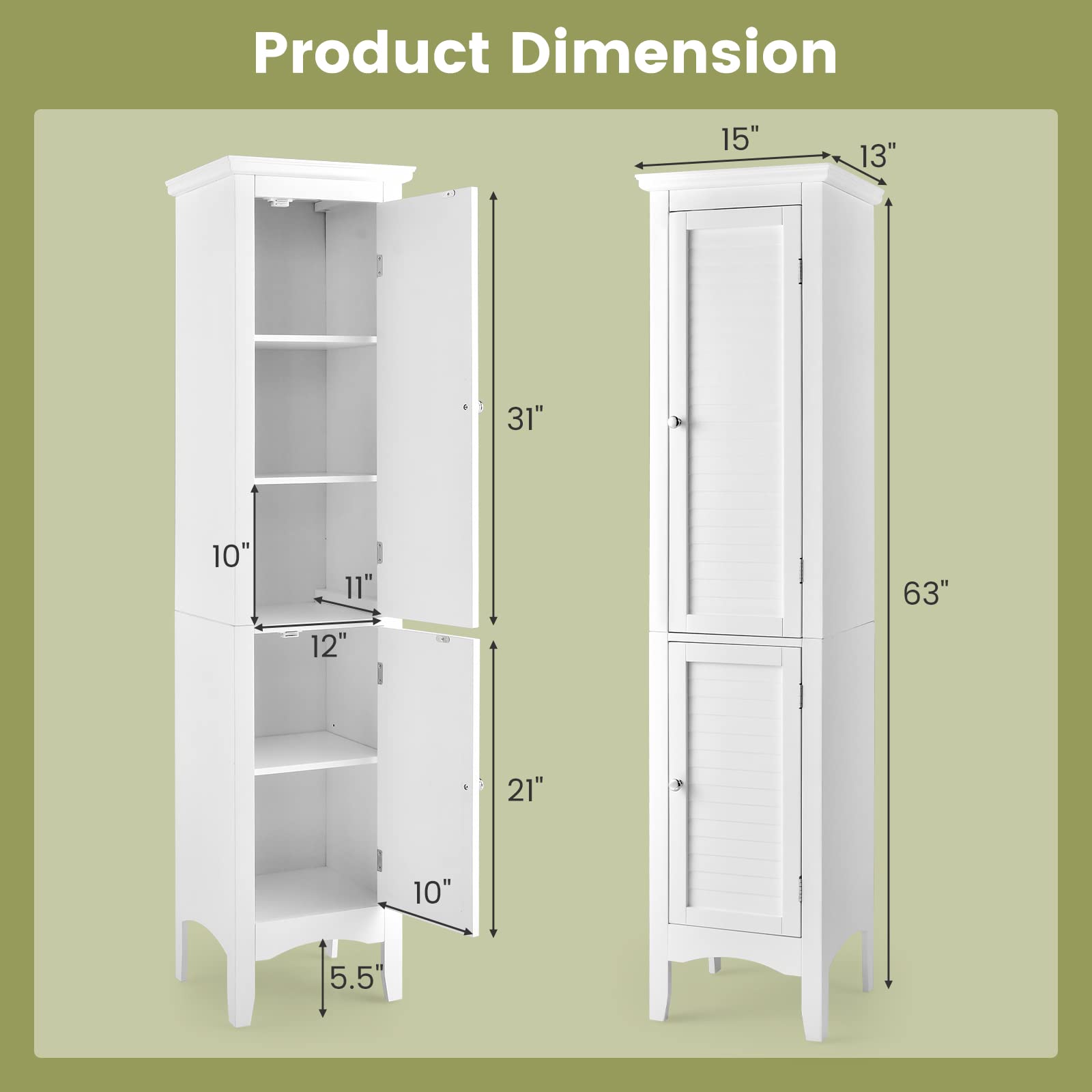 Giantex Bathroom Tall Storage Cabinet