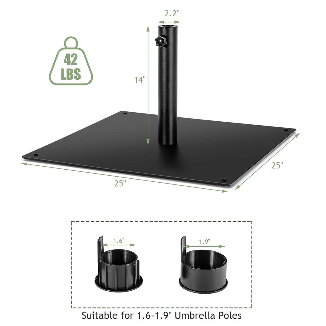 42lbs Patio Umbrella Base, Suitable for 1.6''-1.9'' Umbrella Poles
