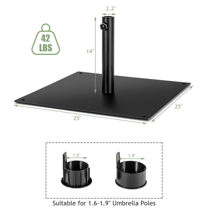 42lbs Patio Umbrella Base, Suitable for 1.6''-1.9'' Umbrella Poles