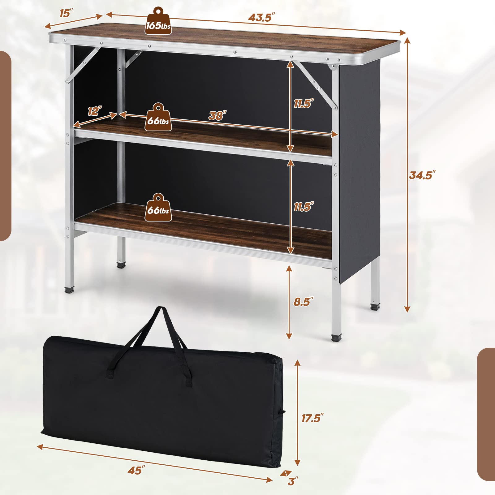 Folding Camping Table - Giantex