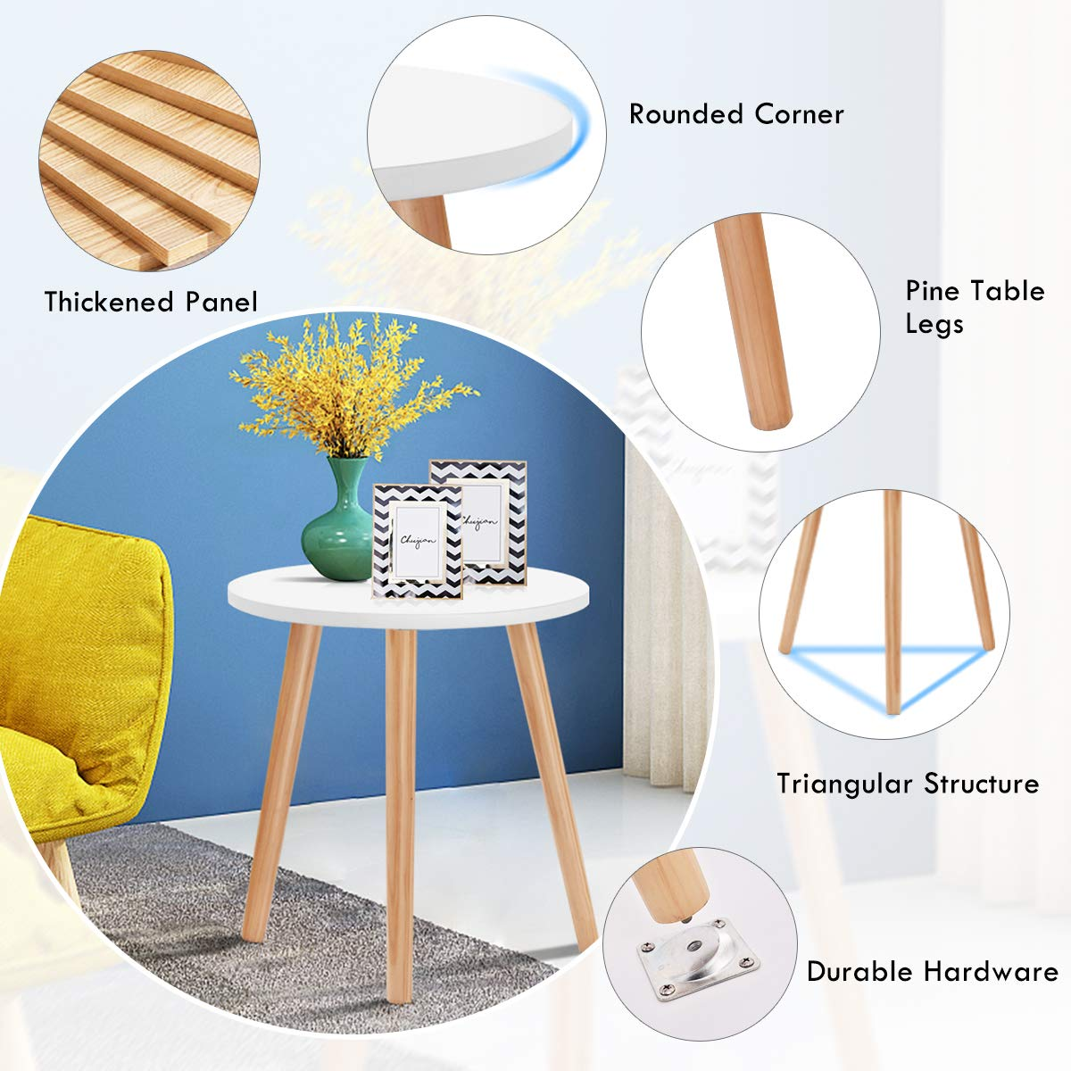 Giantex Round Coffee End Table