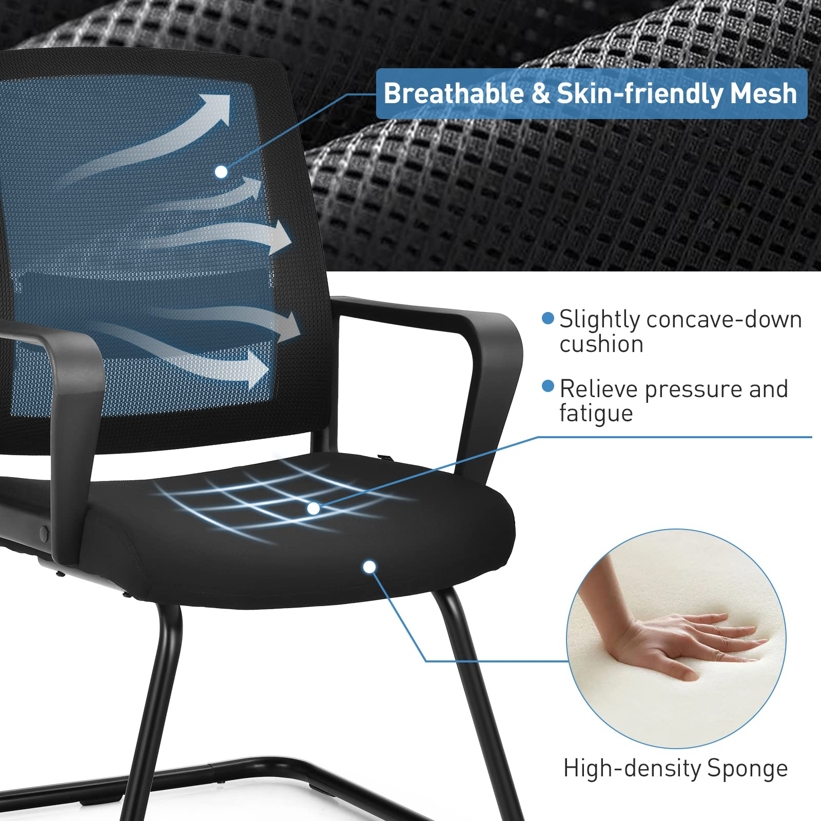 Conference Chair w/Adjustable Lumbar Support | Office Guest Chair