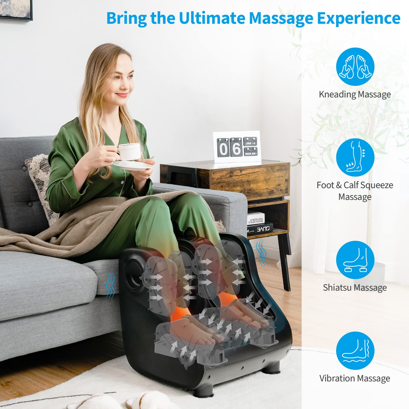 Giantex Shiatsu Foot and Calf Massager w/ Adjustable Tilt Base