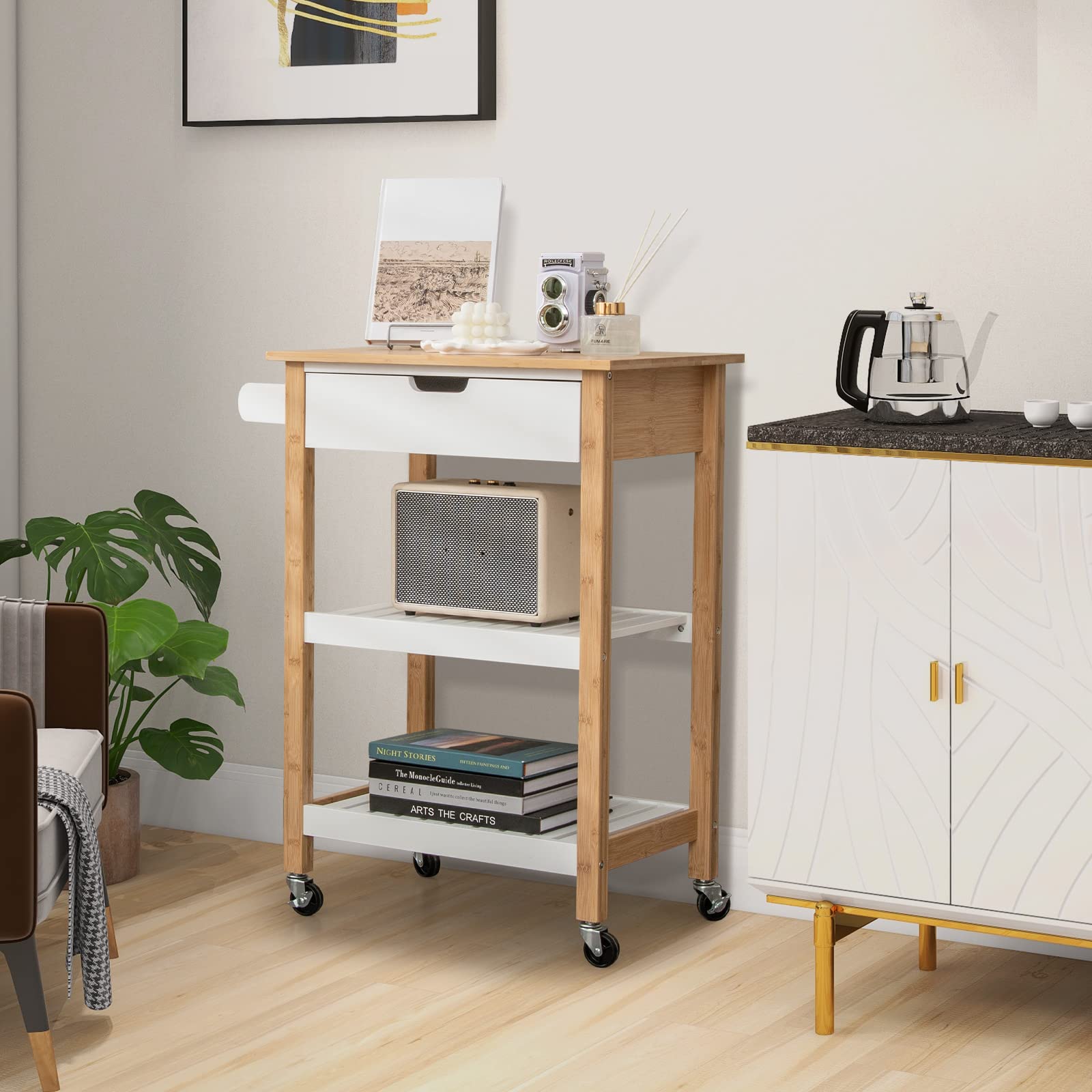 Kitchen Island Cart with Storage - Giantex