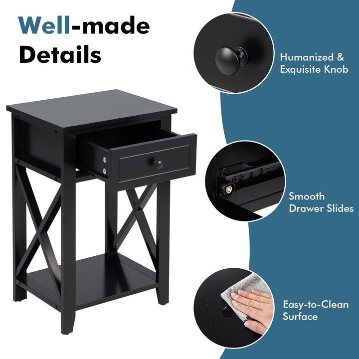 Giantex Modern X-Design Nightstand