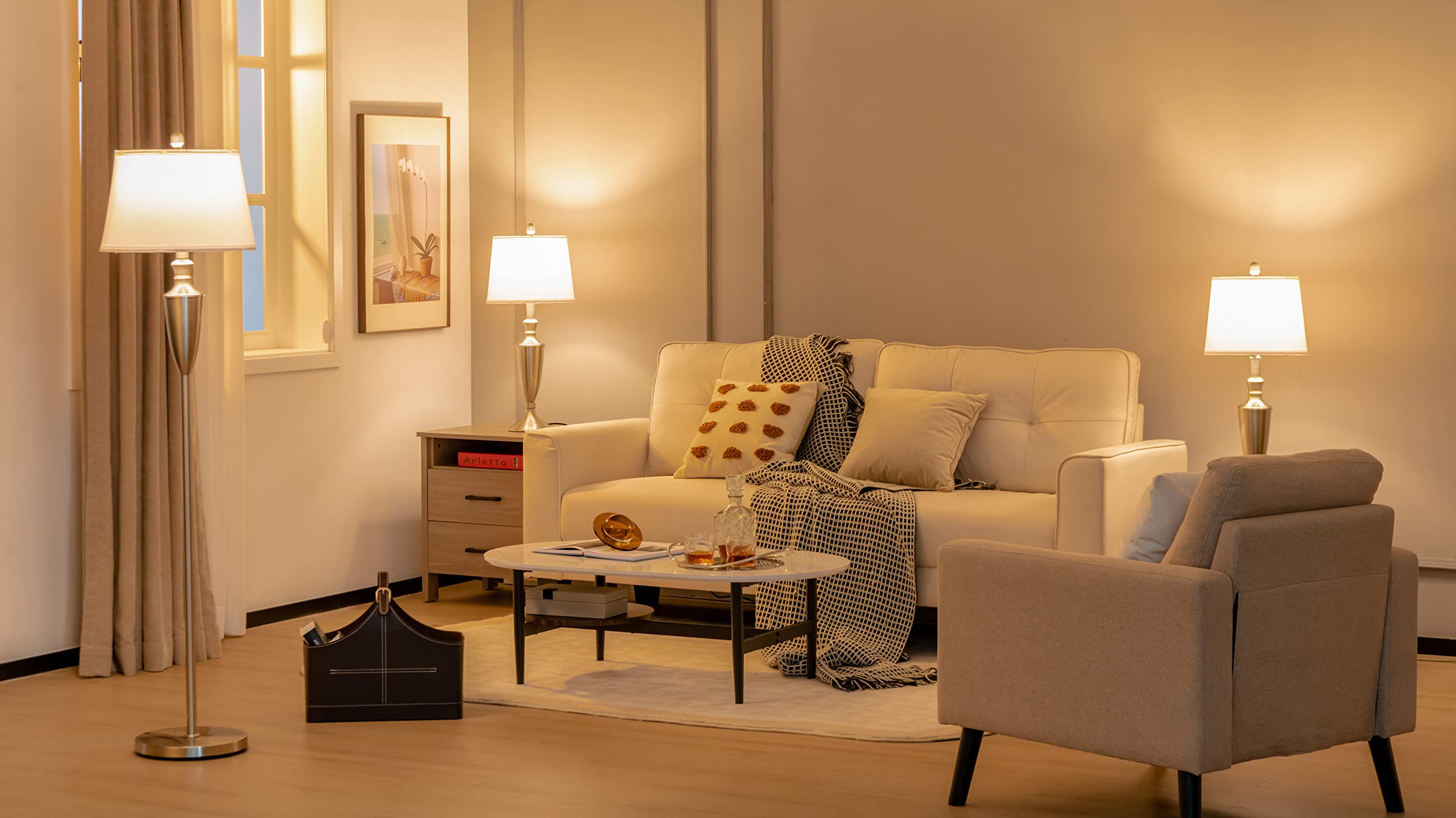 Giantex Couch, 2 Seat Sleeper Sofa, Modern Loveseat for Living Room, 6 Legs(Beige)