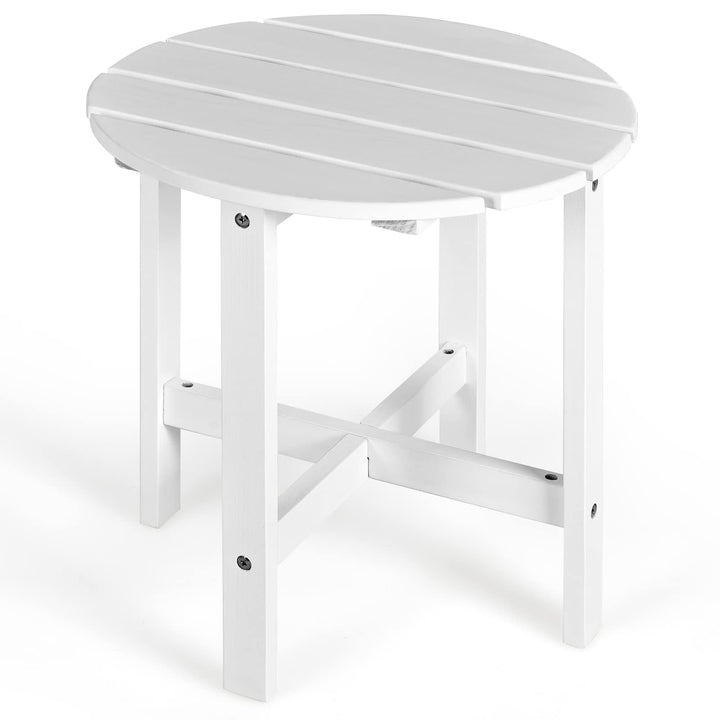 Patio Side Table 18" Outdoor Bistro Table with Stable Cruciform Structure