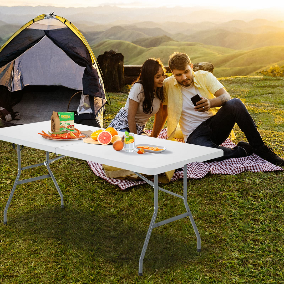 No Assembly  6FT Portable Foldable Tables for Party Camping BBQ