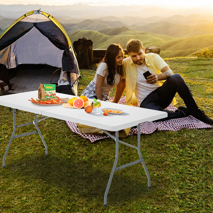 No Assembly  6FT Portable Foldable Tables for Party Camping BBQ