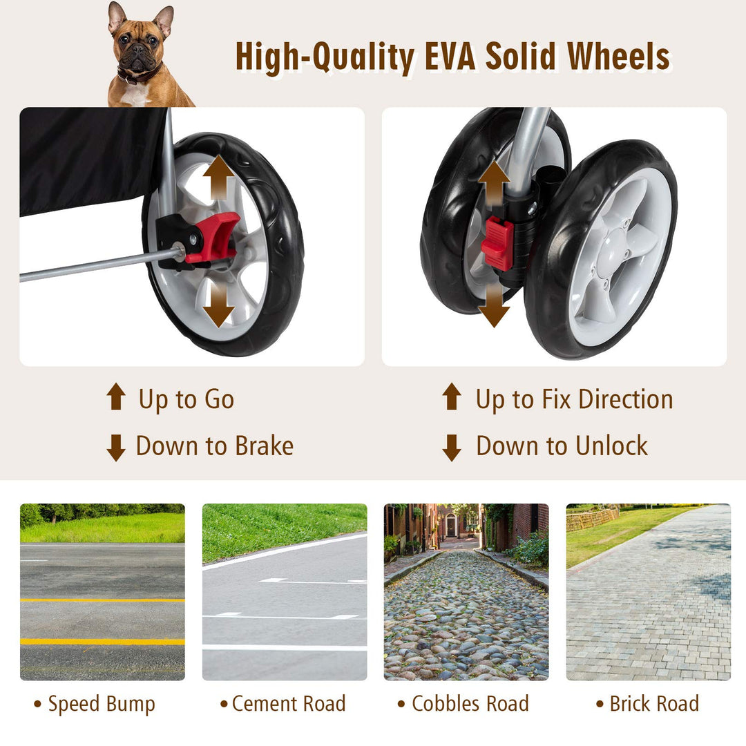  Pet Stroller for Small Medium Dogs Cats Puppy - Giantex