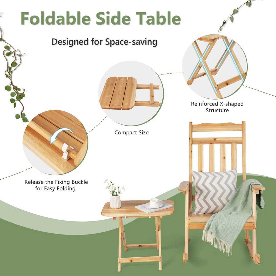 Giantex Outdoor Rocking Chairs Set - Front Rocking Chair