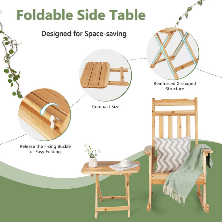 Giantex Outdoor Rocking Chairs Set - Front Rocking Chair