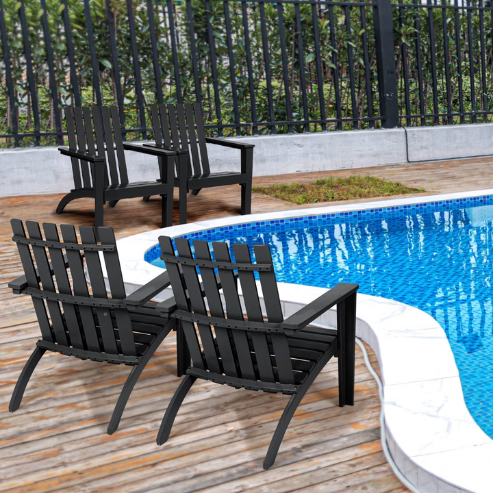 Giantex Wooden Adirondack Chair W/Ergonomic Design Outdoor Chair for Yard