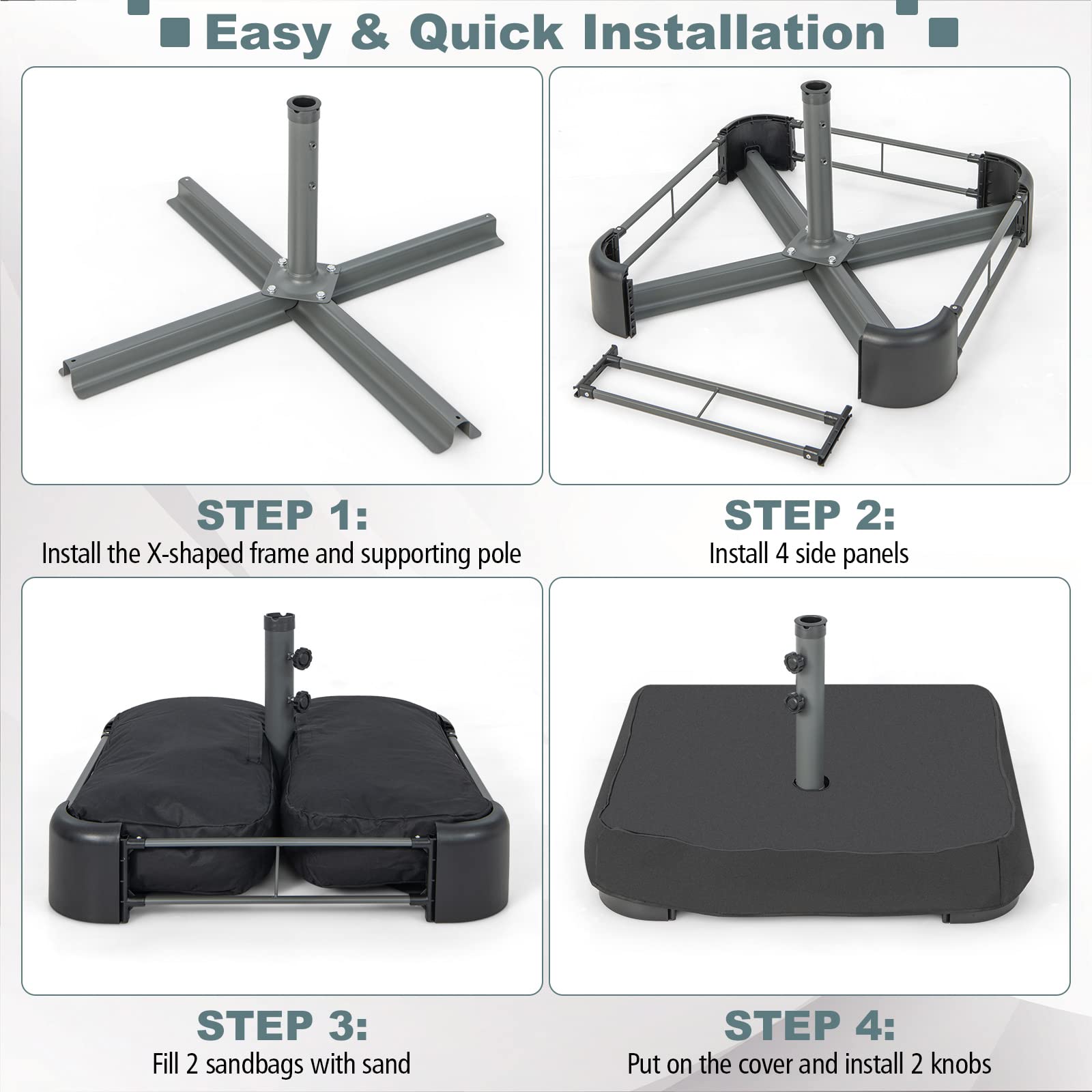 200 lbs Filled Umbrella Base - Giantex