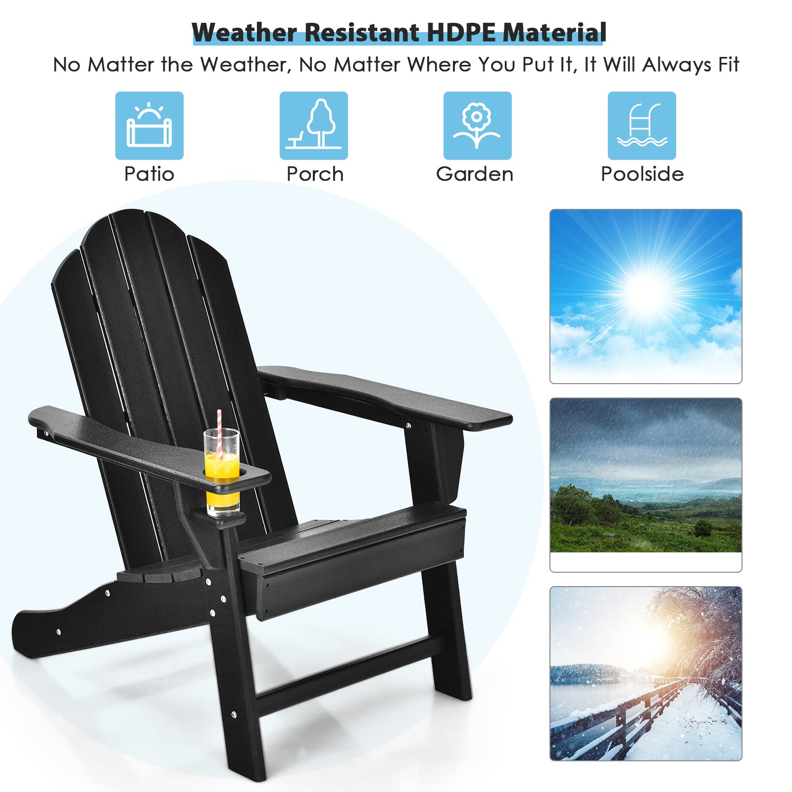 Giantex Adirondack Chair and Ottoman Set