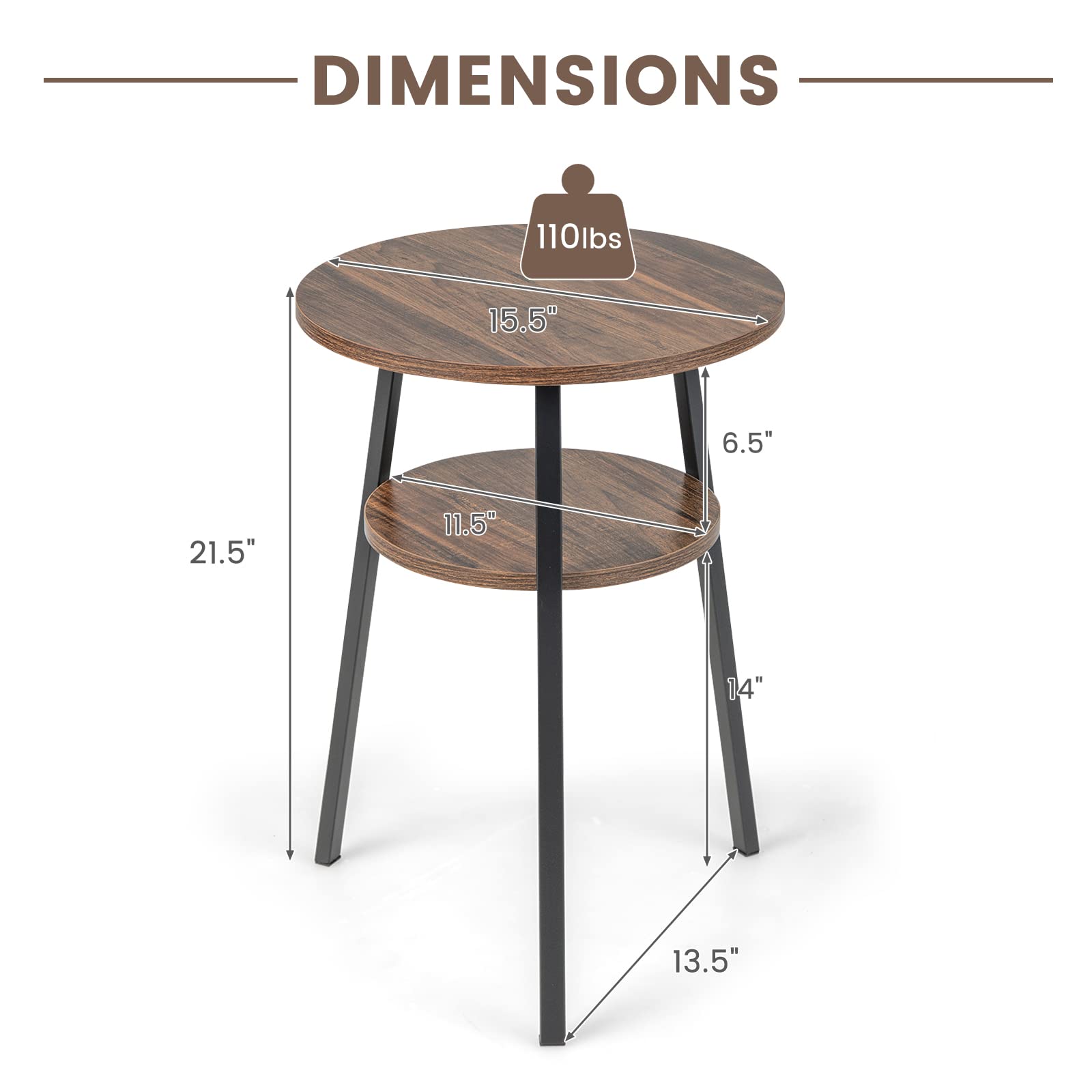 Giantex Round End Table Set