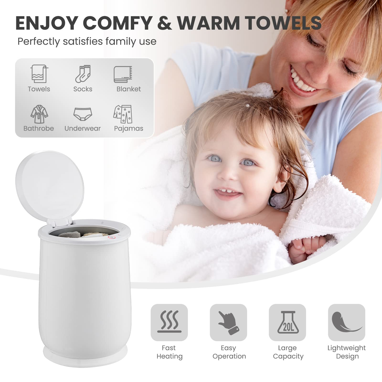 Giantex Towel Warmer Bucket for Bathroom