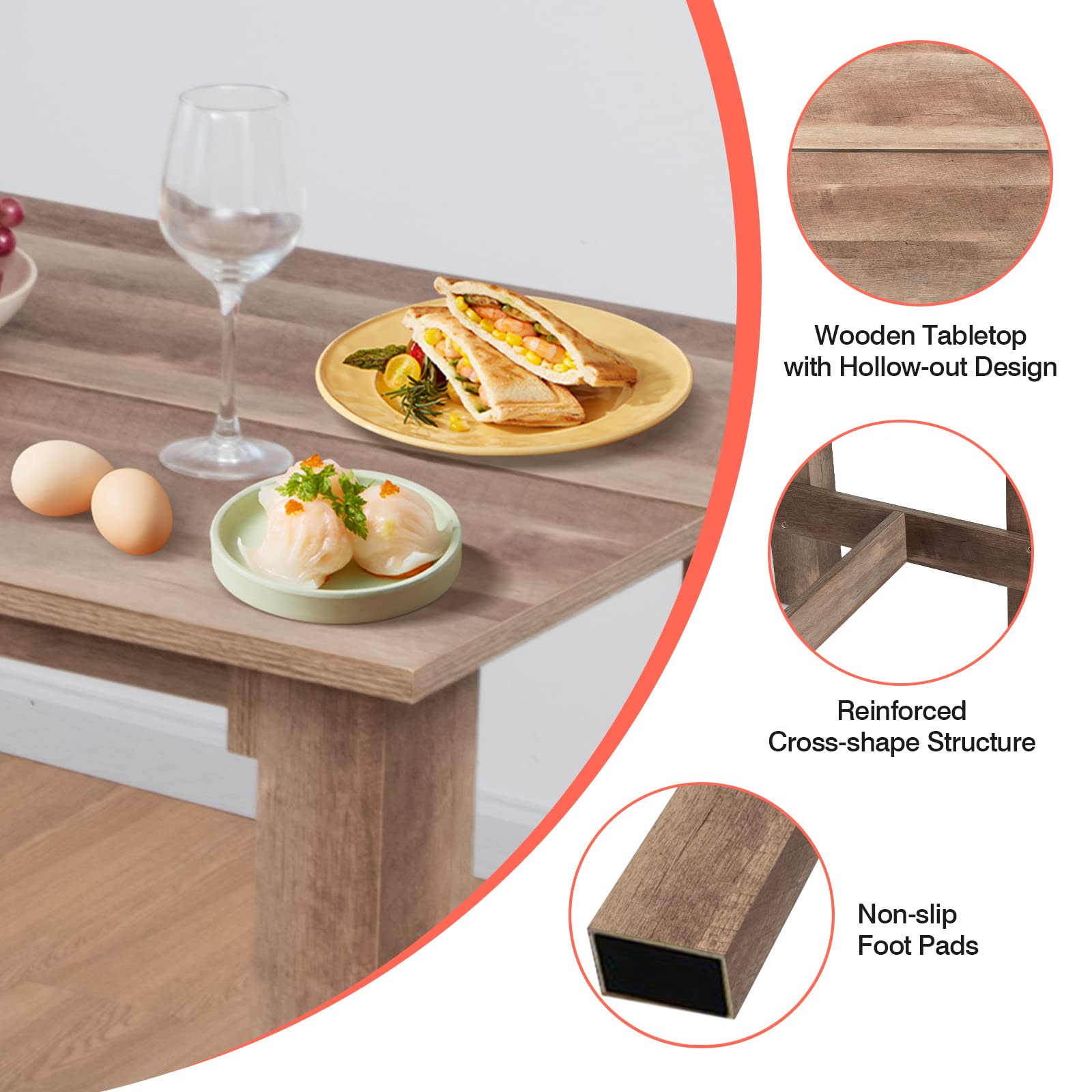 Giantex 5 Pieces Dining Table Set, Rectangular Counter Height Table w/ 4 Metal Bar Stools