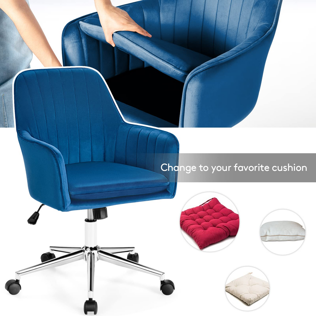 Giantex Velvet Desk Chair, Mid-Back Leisure Office Chair