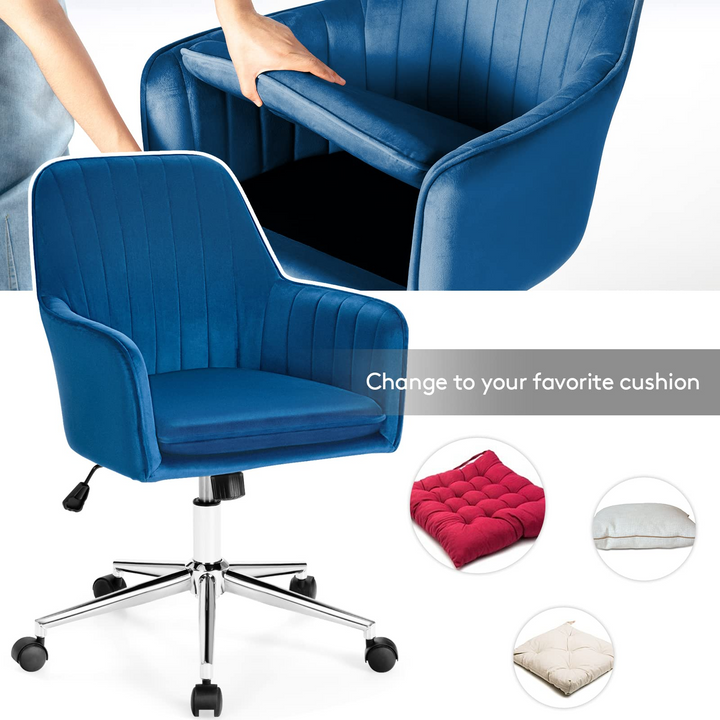 Giantex Velvet Desk Chair, Mid-Back Leisure Office Chair