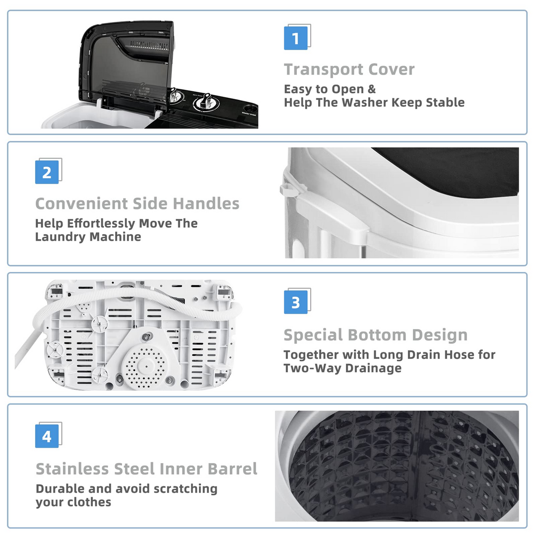 Giantex Portable Washing Machine, 13lbs Mini Twin Tub