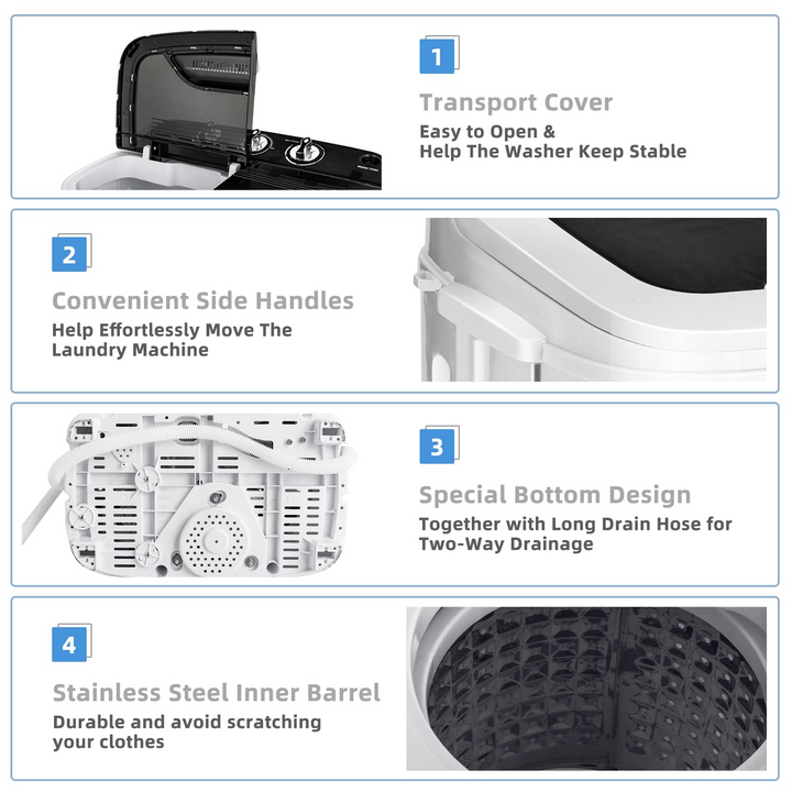 Giantex Portable Washing Machine, 13lbs Mini Twin Tub