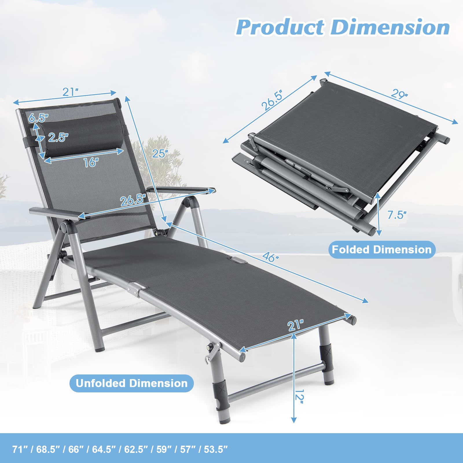 Giantex Outdoor Chaise Lounge Chair