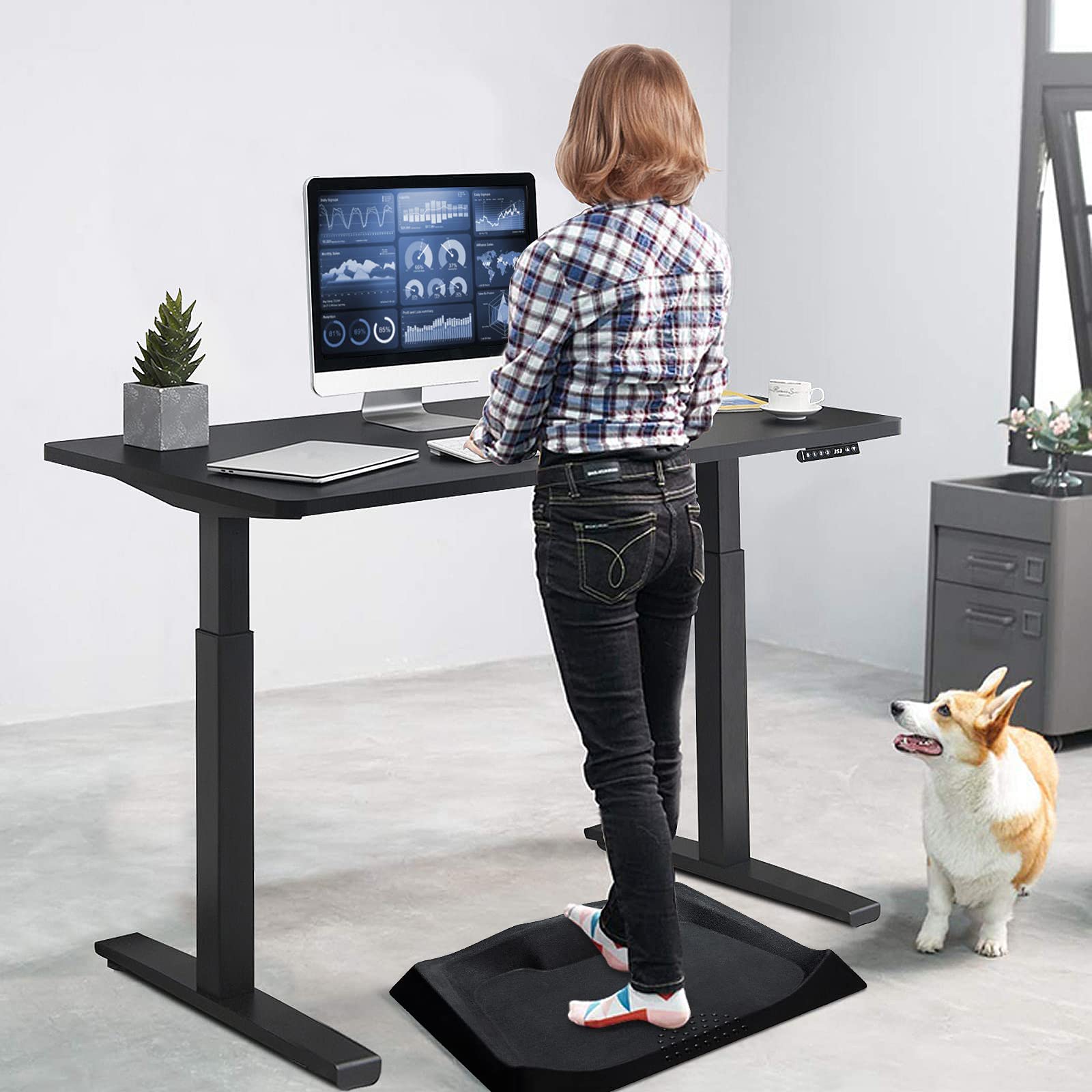 Giantex Anti Fatigue Mat, Standing Mat for Stand up Desk w/ Foot Massage Points Diverse Terrain & Beveled Edges