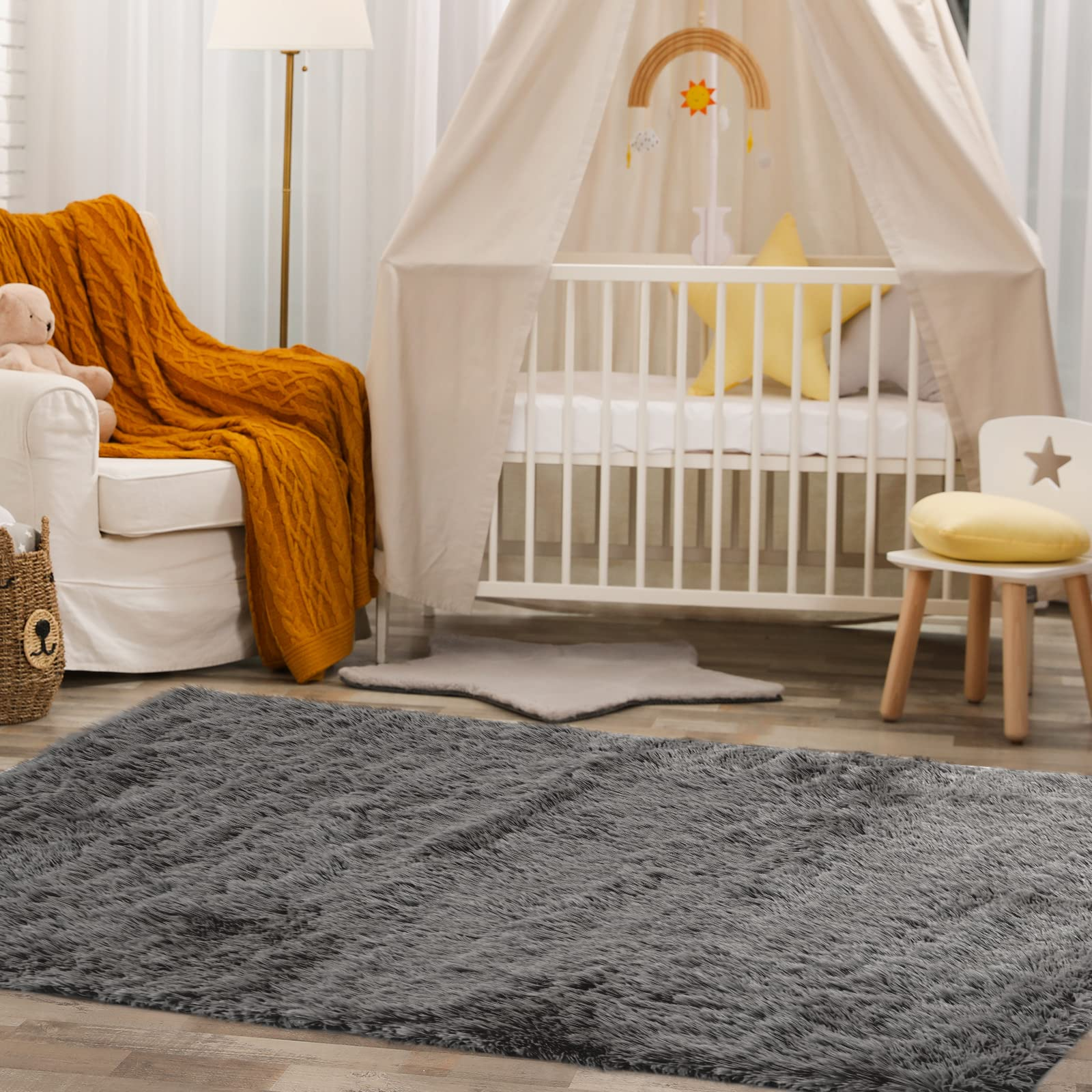 Giantex Shag Area Rug, Anti-Skid Fluffy Rugs