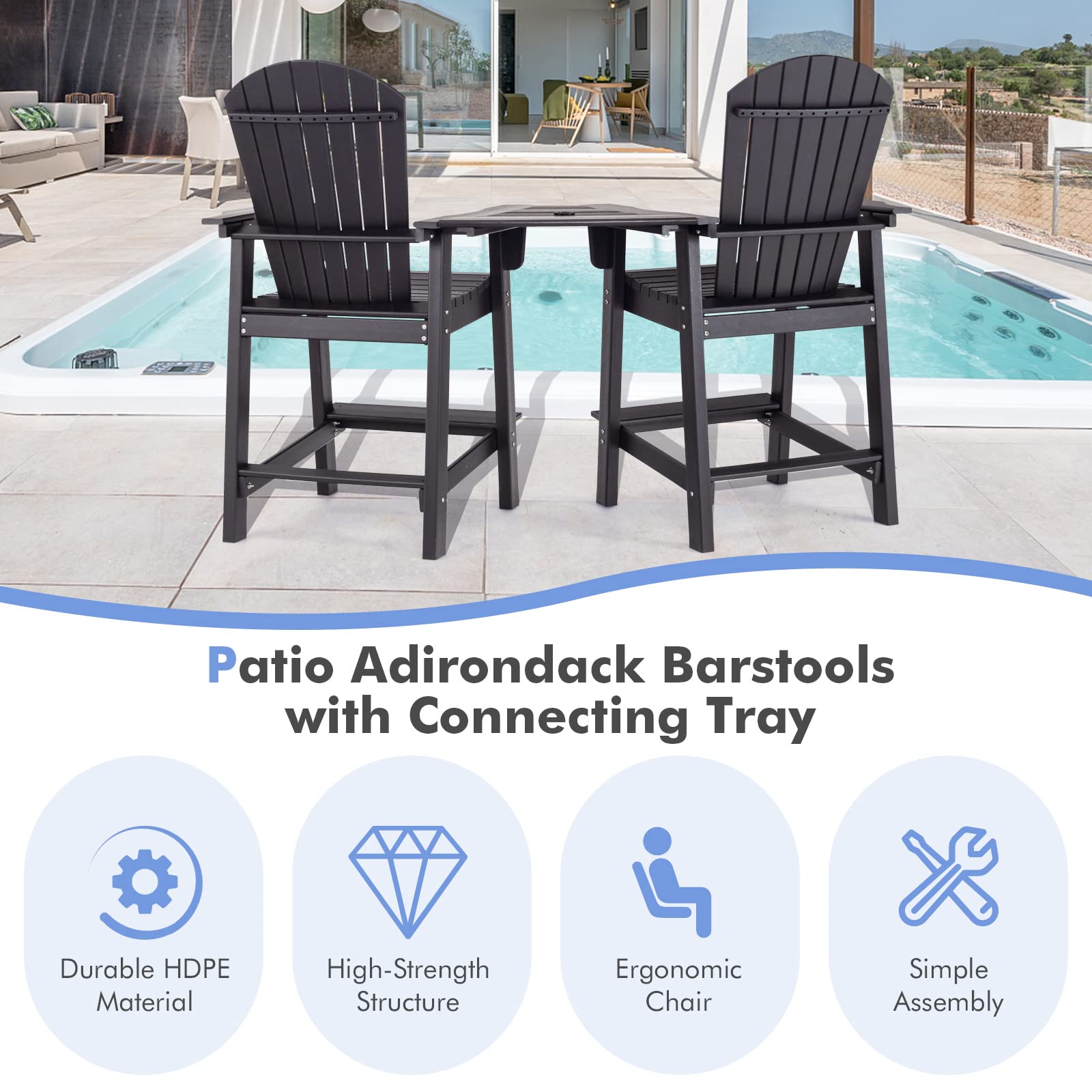 Giantex Tall Adirondack Chair Set
